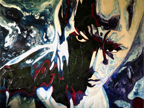  Quadri Pop Art di Carla Bertoli - SILVER SURFER - Mixed Technique 80x60 - 2011